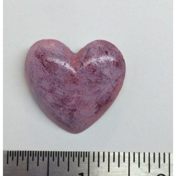 Valentines Day Pin Brooch Heart Purple Swirl Marbled - Picture 2 of 2